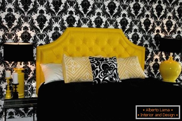 Спална соба дизајн во класичен стил и црна боја
