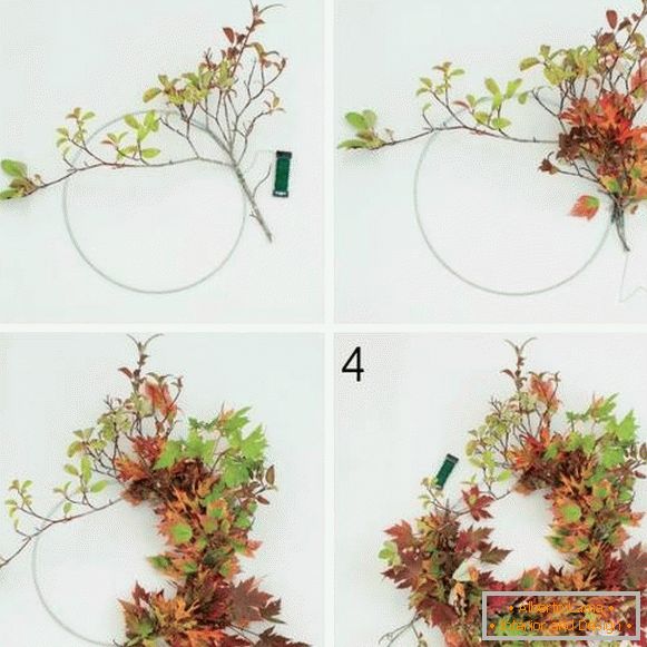 Есенски венец со свои раце на природни материјали - најдобри идеи