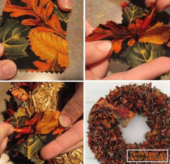 Едноставно парче уметност за внатрешни работи - есенски венец