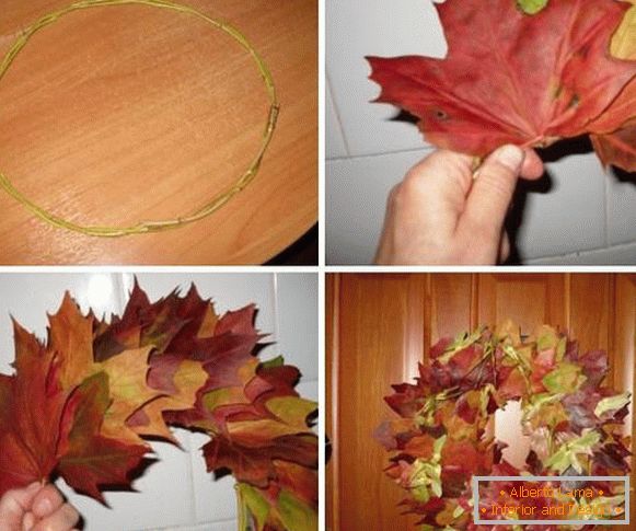 Јапонски венец од есенски лисја - фото настава