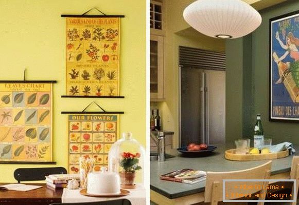 Како да ги декорирате ѕидовите во кујната - слики на идеи