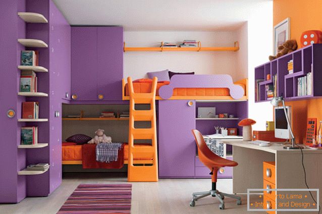 Виолетова портокалов дизајн за деца