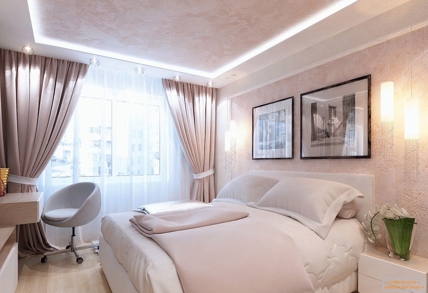 Спална соба во пастелни бои
