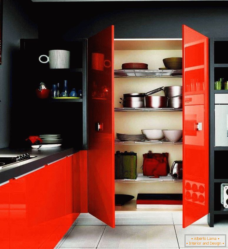 28-црвена и црна кујна