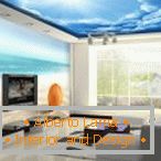 Светла ѕидна хартија за цртање соба во стил на плажа