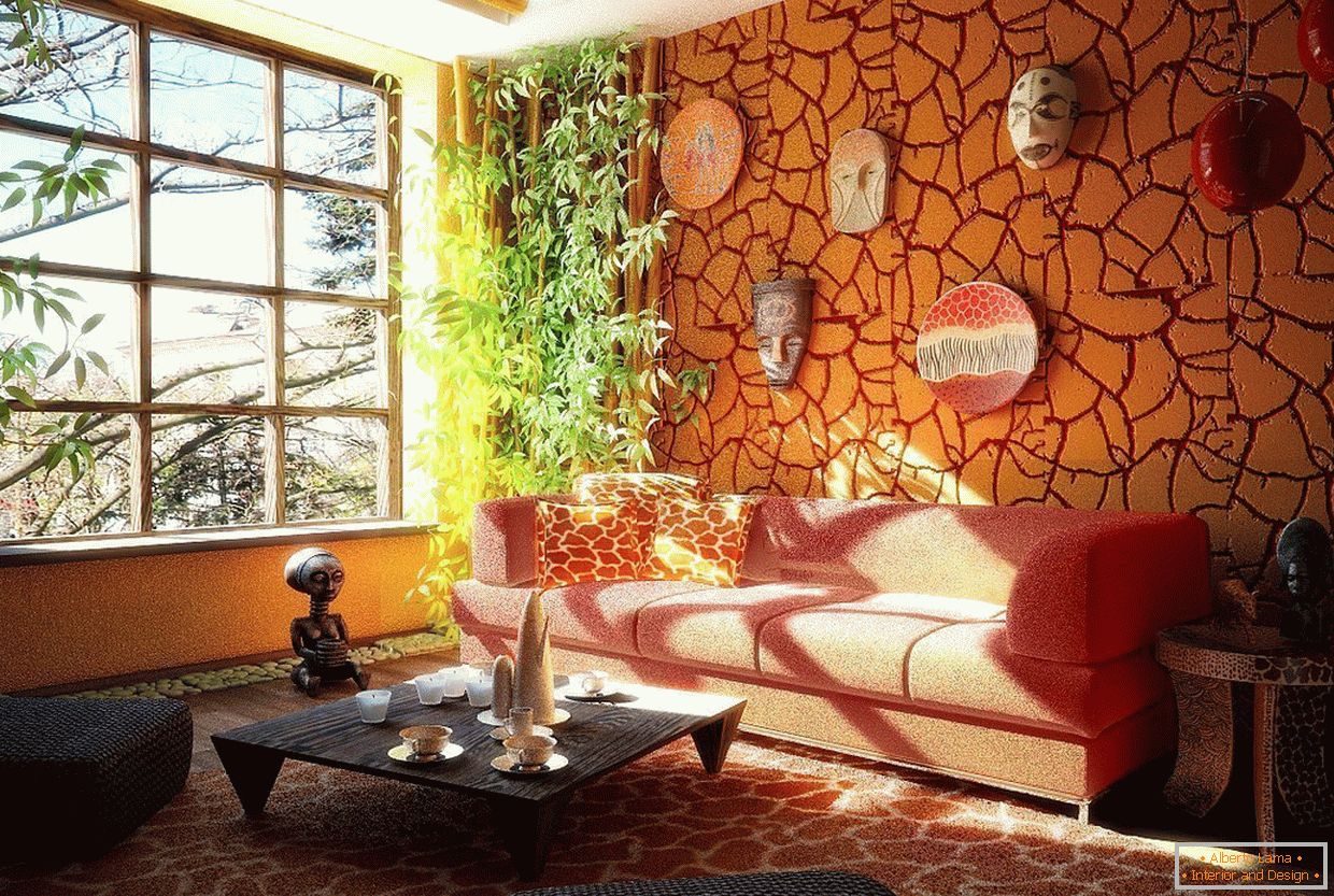 Портокал декоративен малтер в дизайне гостиной