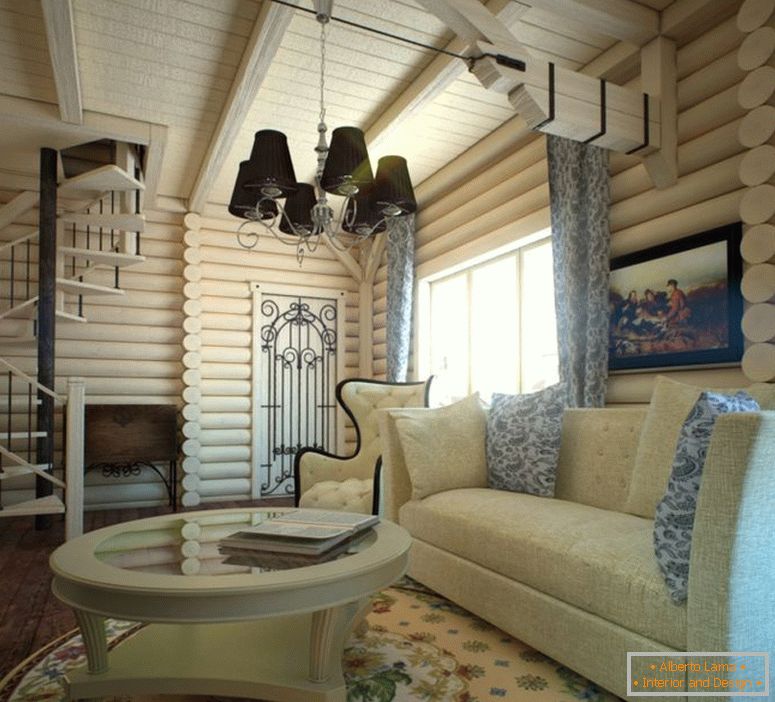 Внатрешен дизајн во дрвена куќа dom brus
