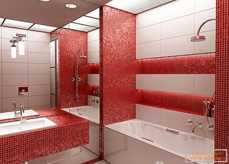 Црвен мозаик во бањата