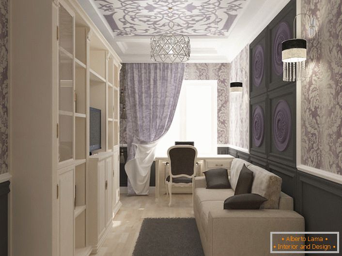 Пример за изготвување на соба за цртање во стилот на Арт Деко во мал стан.