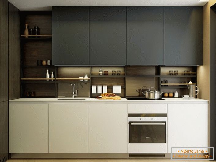 Стилски дизајн на модерна кујна површина од 9 квадратни метри.