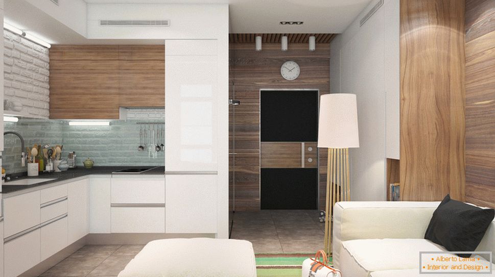 Внатрешен дизајн на мал стан во светли бои - фото 5