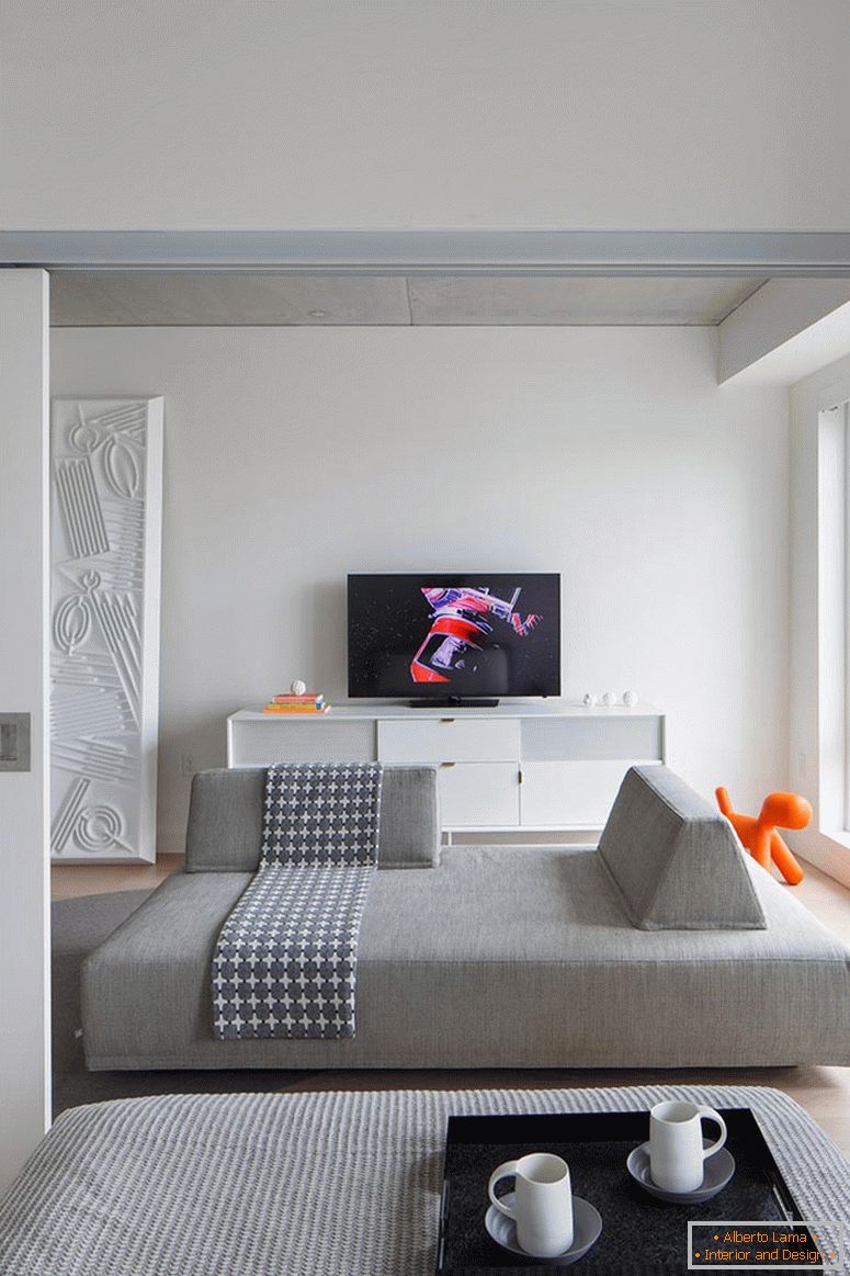 Внатрешен дизајн на мал стан во сива тонови