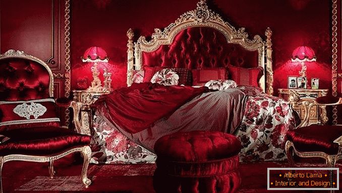 црвена спална соба дизајн, фото 3