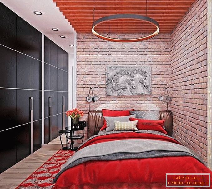 црвен дизајн на спалната, слика 8
