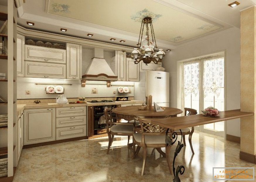 Кујна-студио во стилот на Прованса
