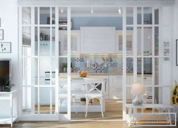 дизајн на дневна соба во комбинација со кујна, фото 37