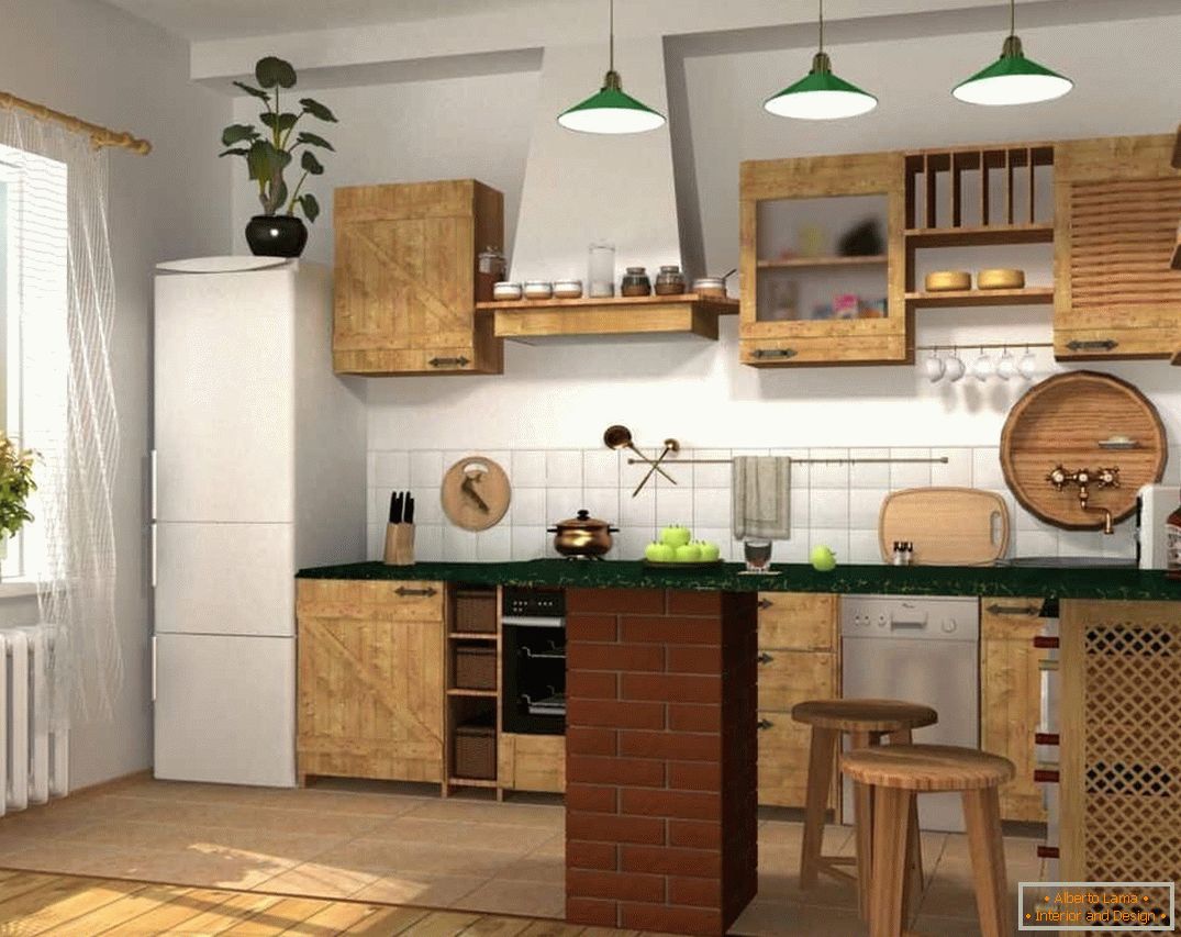 Пространа кујна со дрвени фасади