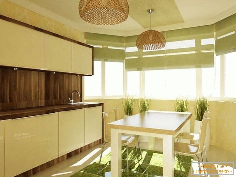 Кујна со прозорец на заливот во еко-стил