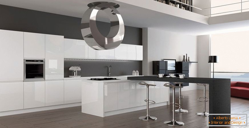 Лесна кујна со сиви ѕидови