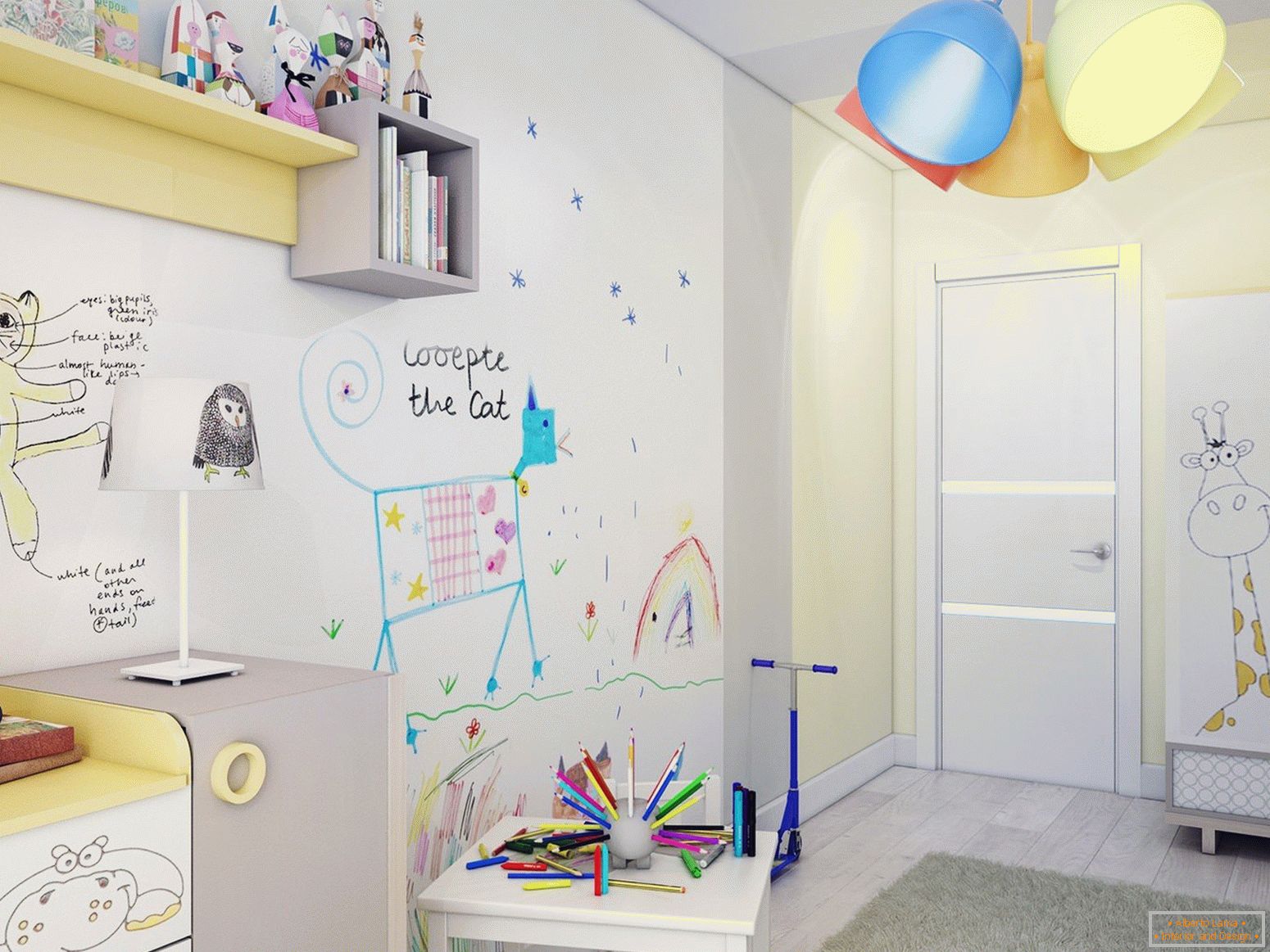 Детска соба со светлина за внатрешни работи