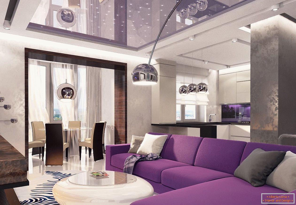Виолетова во дизајнот на станот