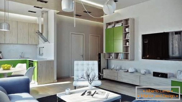 Дизајн на мал студиски стан во Хрушчов - фотографии во модерен стил