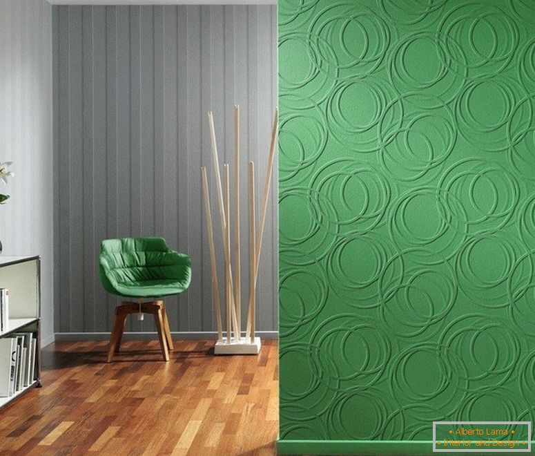 Комбинацијата од сива и зелена на ѕидот