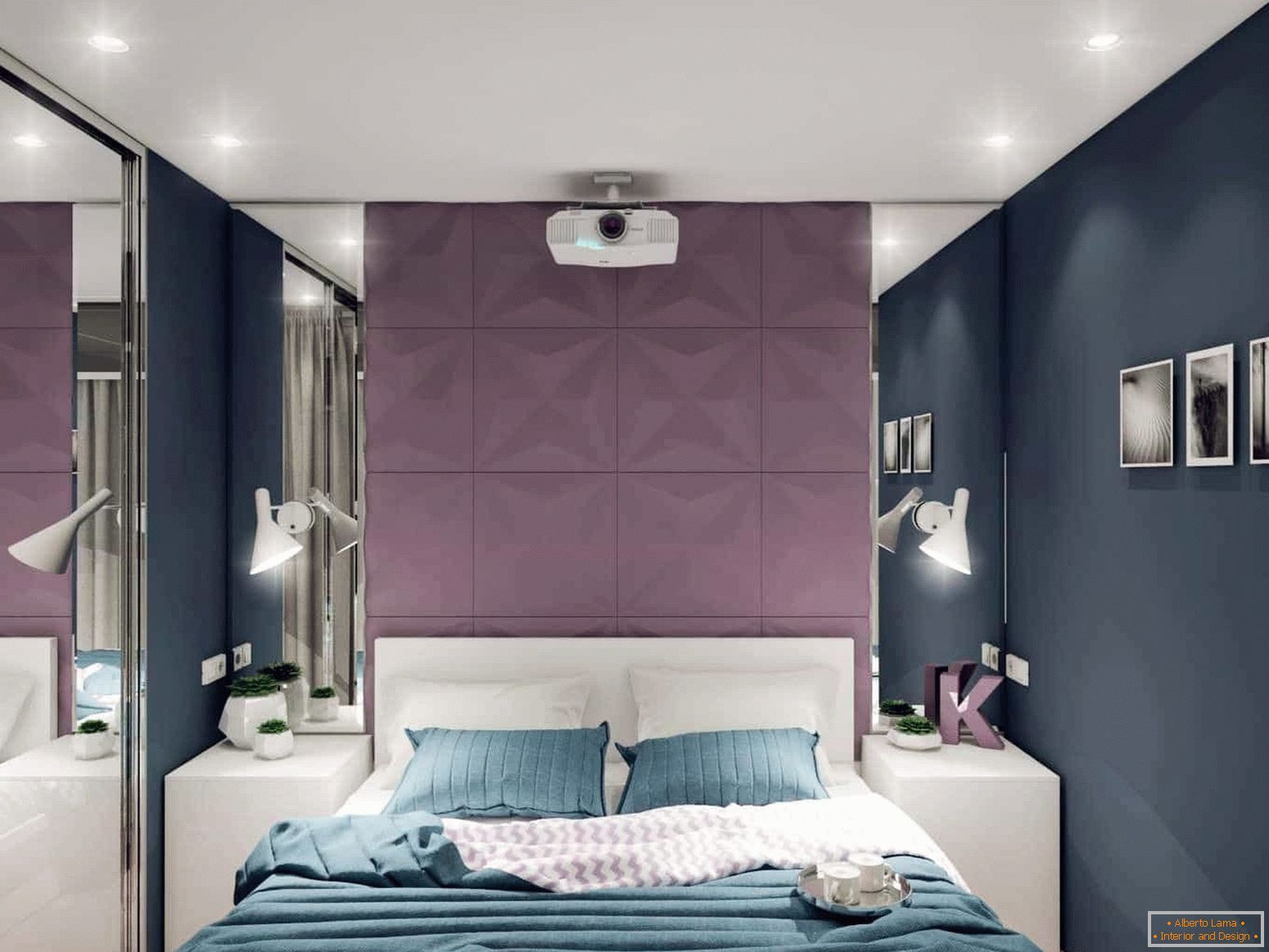 Спална соба во хај-тек стил