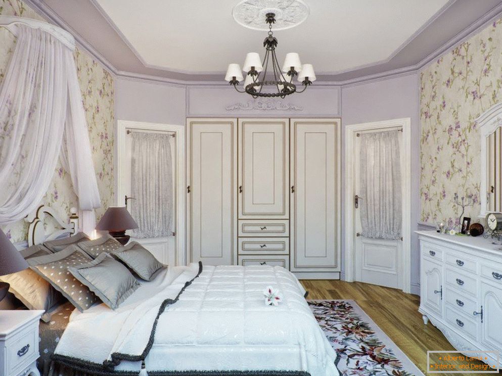 Спална соба јоргована во Прованса стил