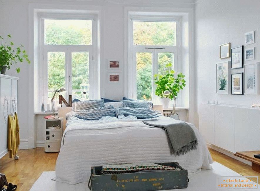 Светло спална соба в скандинавском стиле