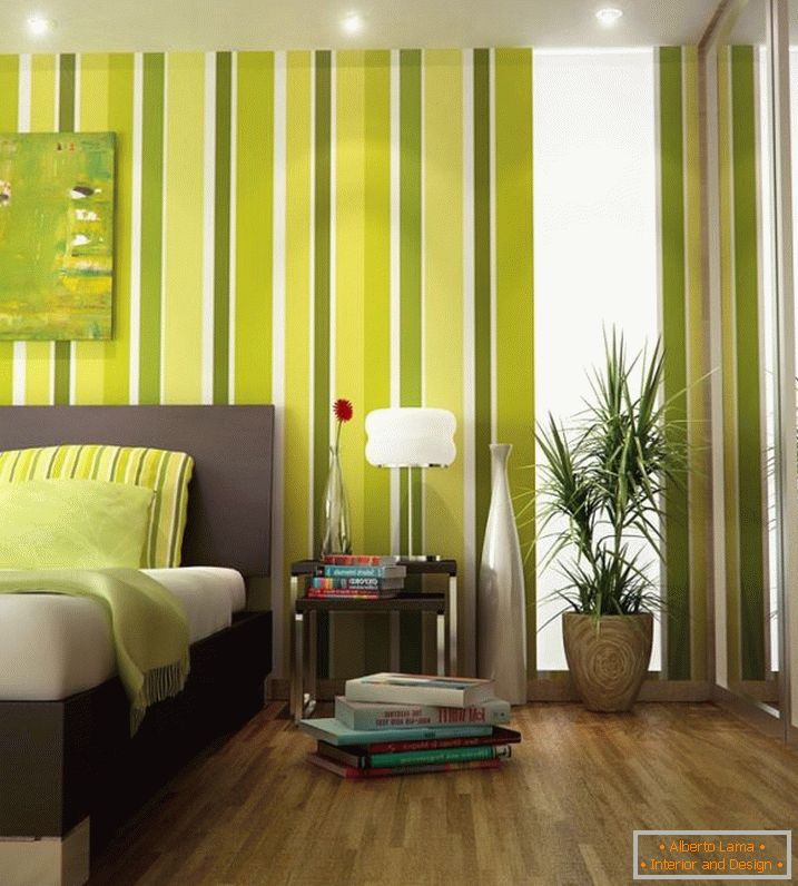 Шарени зелена спална соба
