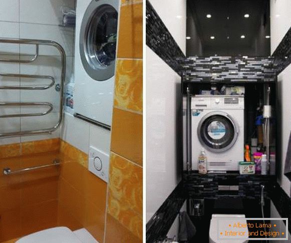 Машина за перење преку тоалет - фотографии во дизајнот на тоалетот