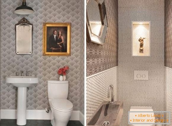 Сив тоалет дизајн - фото современи идеи од 2017 година
