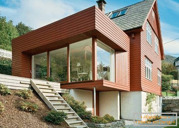 Убави дрвени куќи во високотехнолошки стил