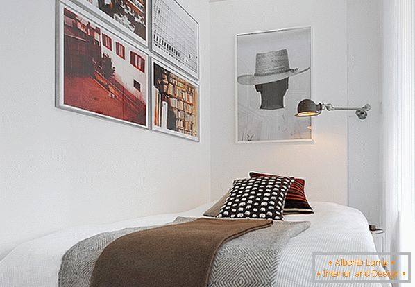 Спална соба од луксузни мали апартмани во Шведска
