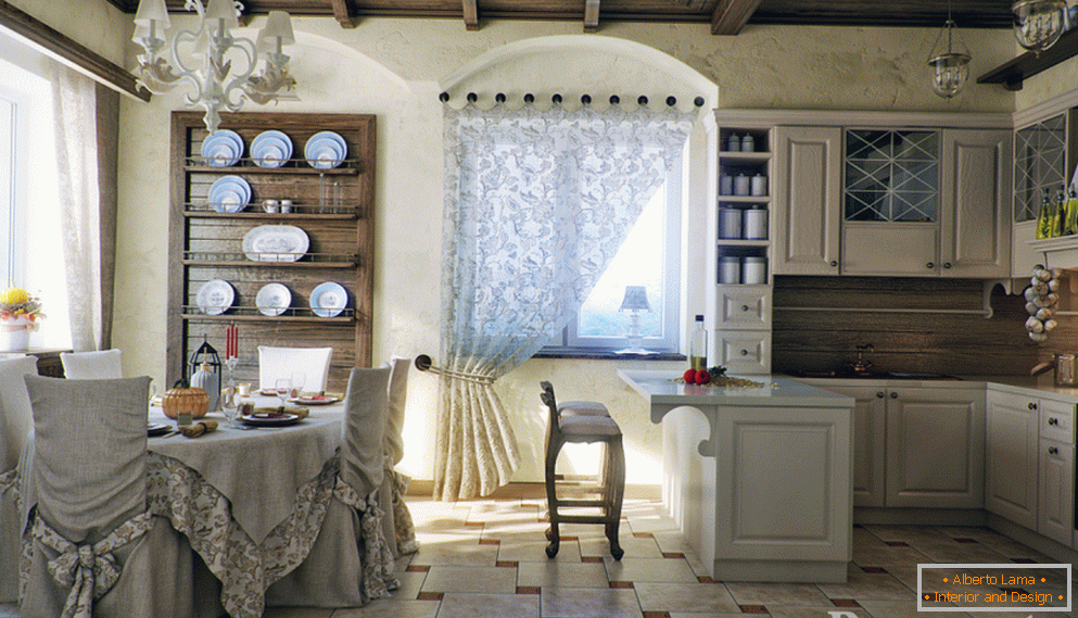 Внатрешноста на кујната во француски стил
