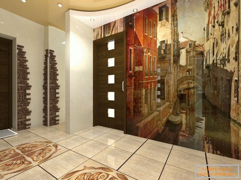 Прекрасен ходникот дизајн со фрески
