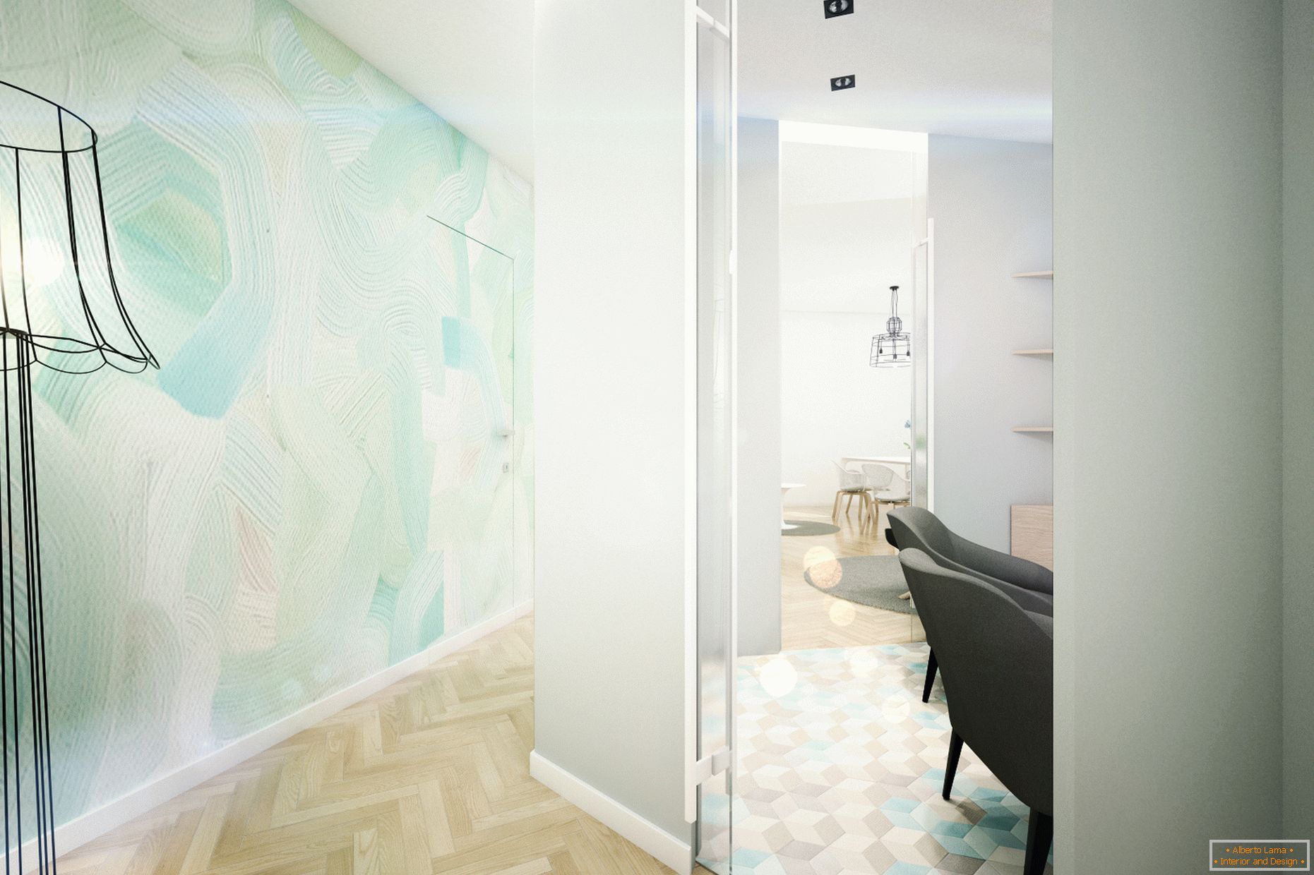 Модерен дизајн стан во пастелни бои