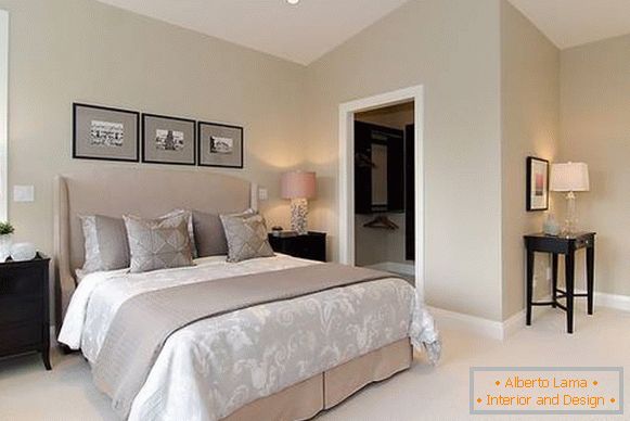 Гардероба соба во аголот на спалната соба - фото дизајн 2016 година