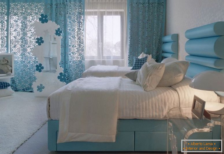 сина спална соба-боја-и-бела-килими-дизајн-во-модерна-луксузни соништа-куќа-дизајн-по-