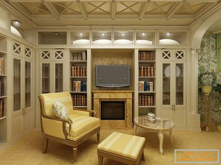 Светла соба за гости во земја стил со правилно избрани осветлување. Во внатрешноста, во најдобрите традиции на земјата, се користат елементи од дрвен декор.