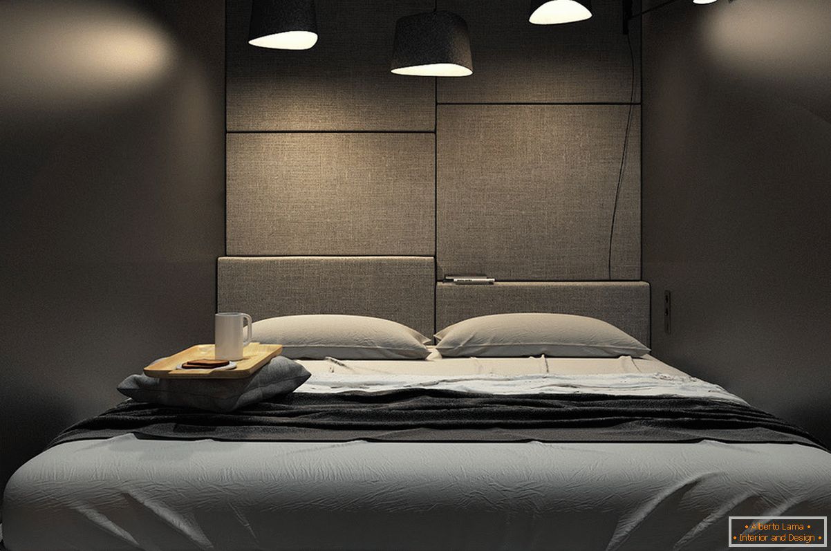 Спална соба дизајн за мал стан на мансарда стил