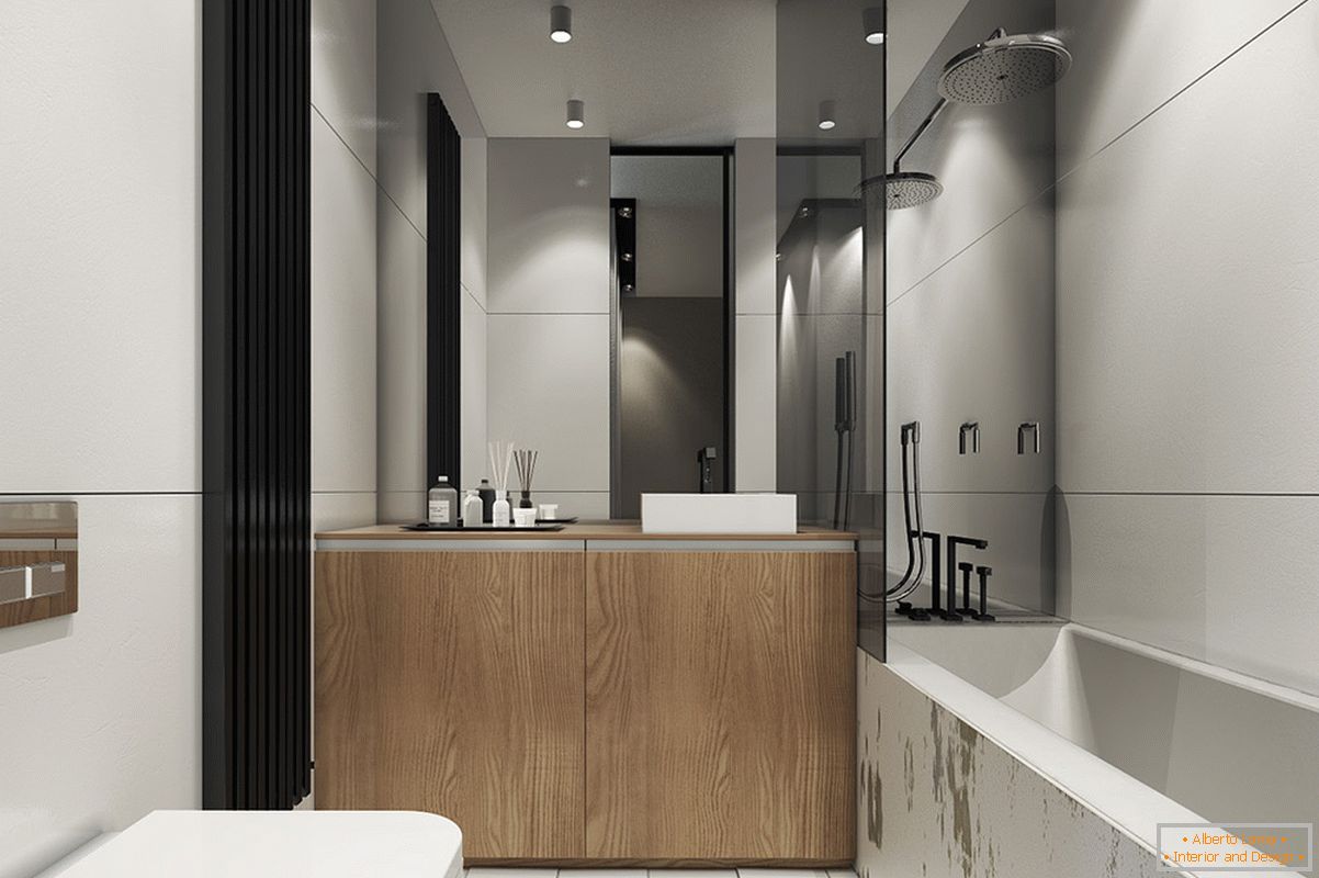 Дизајн на бања за мал стан во скандинавски стил - фото 2