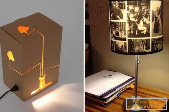 Табеларни светилки направени од картон и фотографии