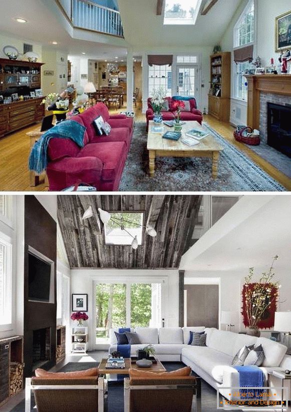 Внатрешна слика на приватна куќа пред и потоа