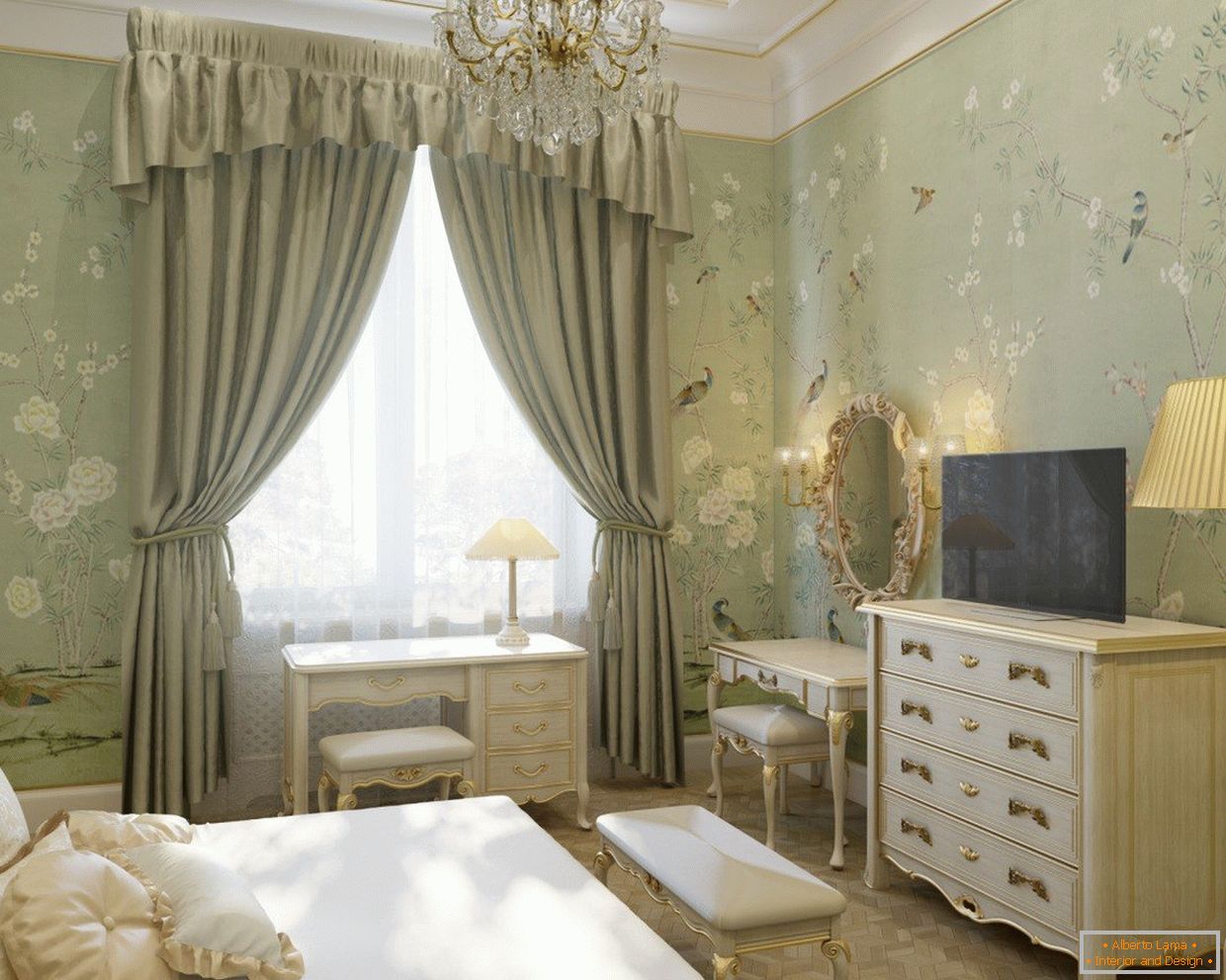 Спална соба - дизајн во класичен стил