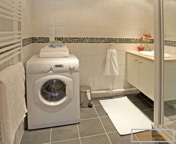 дизајн на бања со машина за перење, фото 19
