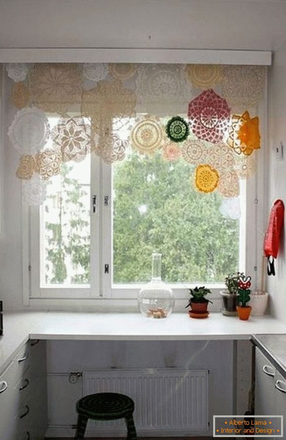 прекрасни завеси завеси во кујната, фото 36