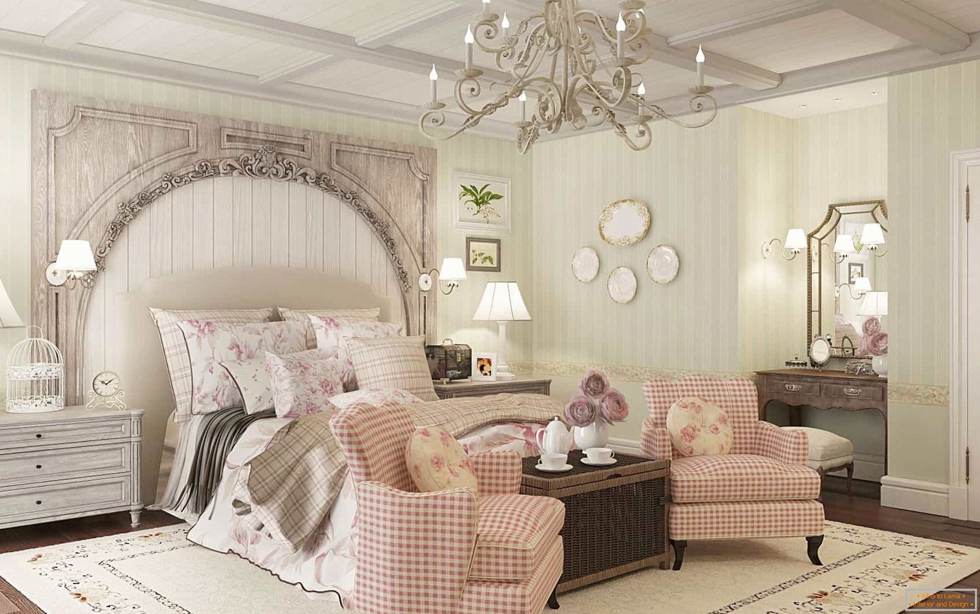 Романтична спална соба во Прованса стил