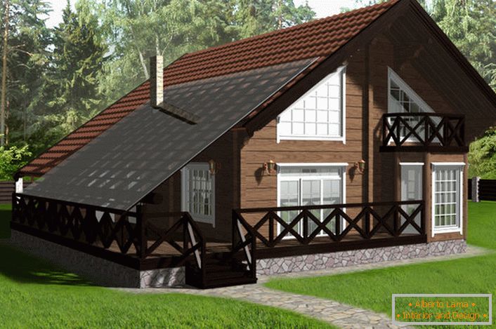 Проектот на селска куќа во скандинавски стил е дипломска работа на дипломираниот одделот за дизајн на Московскиот универзитет.